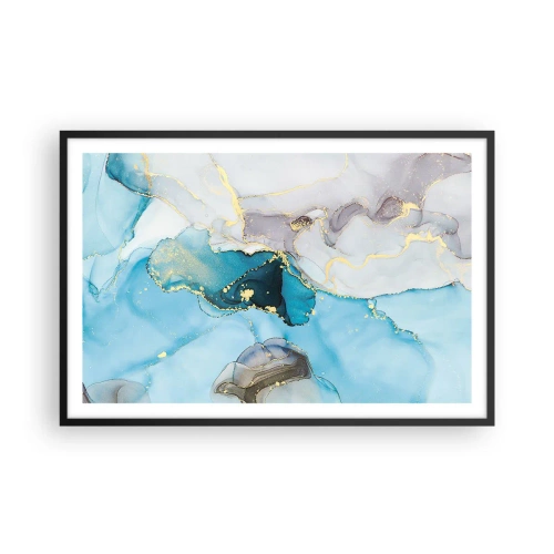 Poszter fehér keretben - Tanulmány a szürke és a türkiz találkozásáról - 91x61 cm