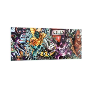 Üveg kép - A tetováló művész álma - 100x40 cm