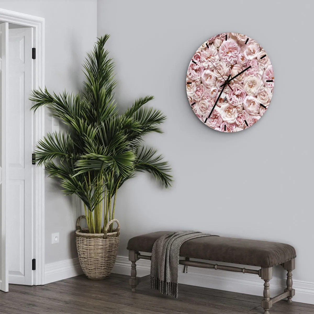 Falióra, Óra - Rózsákkal átszőve - 30x30 cm