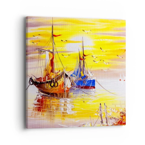 Vászonkép - Megérdemelt pihenés a kikötőben - 40x40 cm