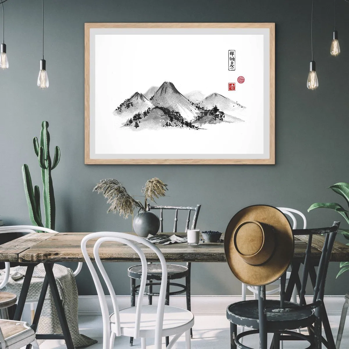 Poszter világos tölgy keretben - Messze a távoltól - 91x61 cm