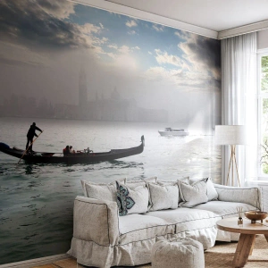Öntapadós Fotótapéta Deluxe Sticker - Egy mesés város vízből és ködből - Tájkép, Város, Velence - 250x175 cm