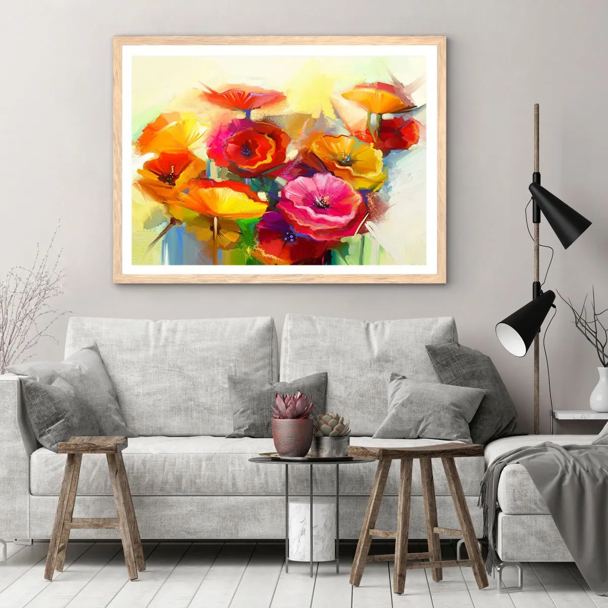 Poszter világos tölgy keretben - Nem csak piros - 100x70 cm