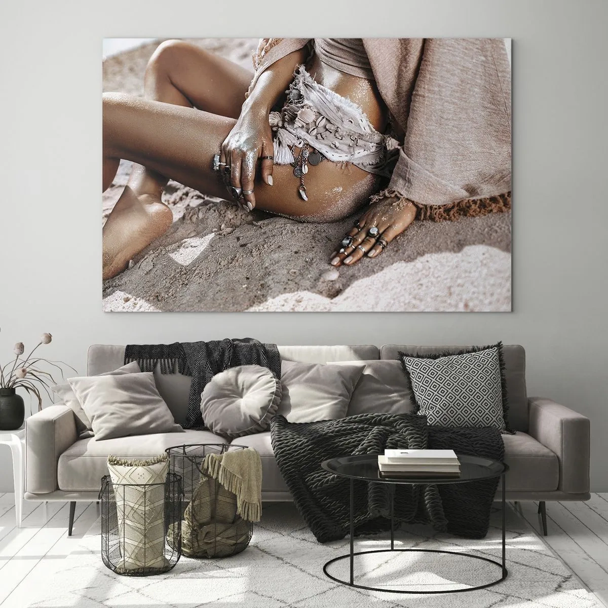 Üveg kép - A hullámok vetettek partra? - 120x80 cm