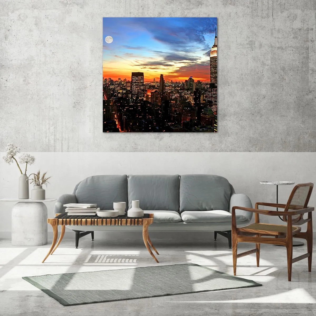 Üveg kép - Fényes amerikai éjszaka - 30x30 cm