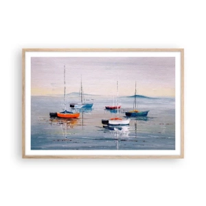 Poszter világos tölgy keretben - Jól megérdemelt pihenés - 91x61 cm