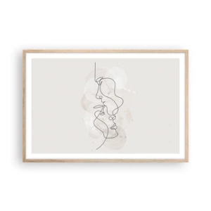 Poszter világos tölgy keretben - Ölelésbe gabalyodva - 91x61 cm