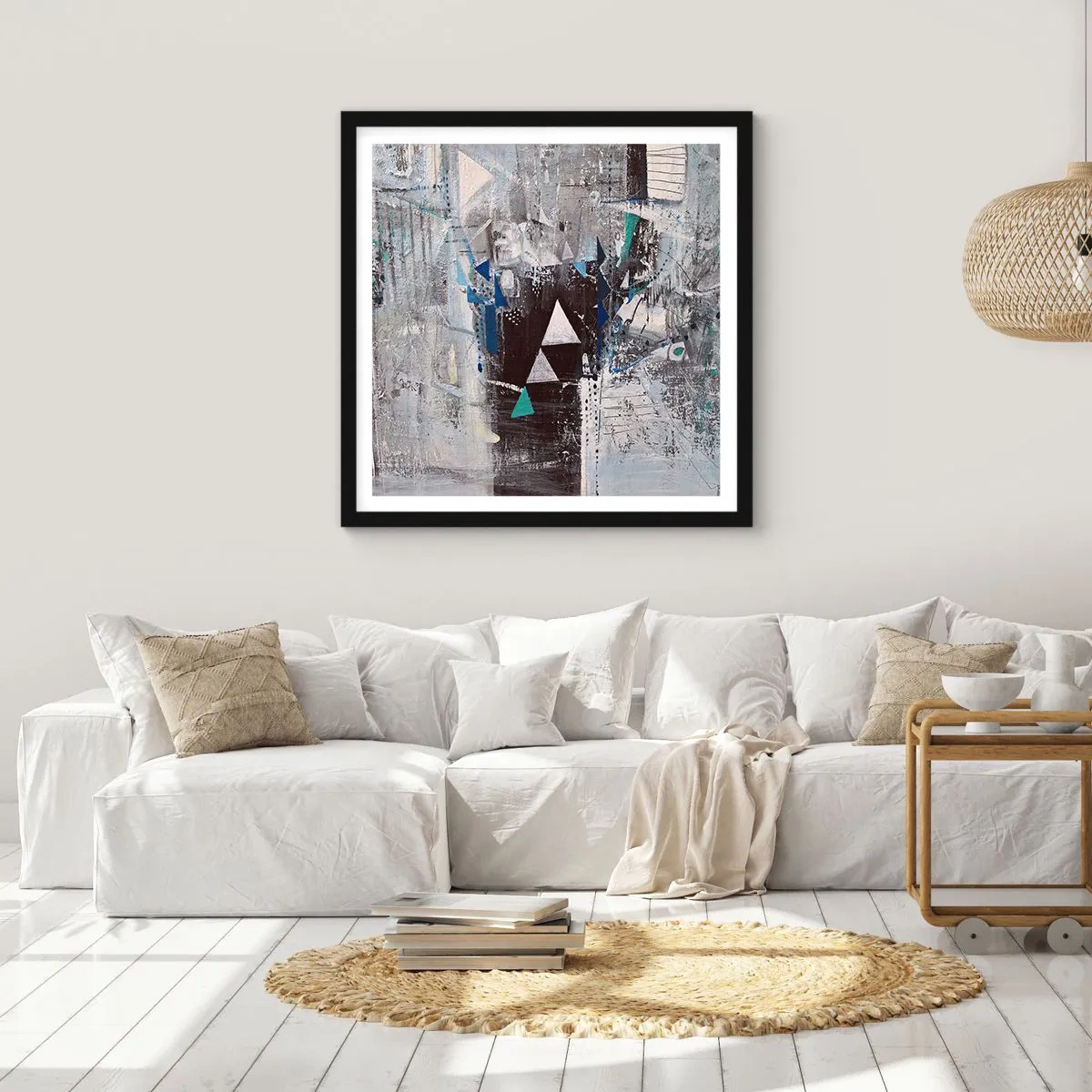 Poszter fehér keretben - A háromszögek felülíró sorrendje - 60x60 cm