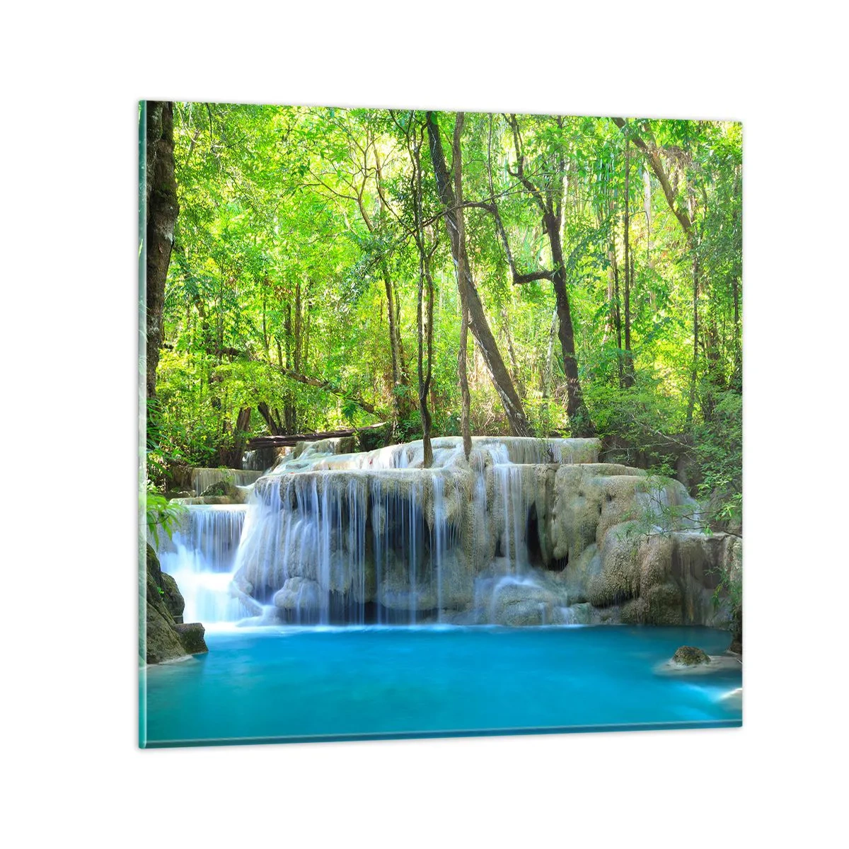 Üveg kép - Türkizbe és zöldbe merülni - 50x50 cm