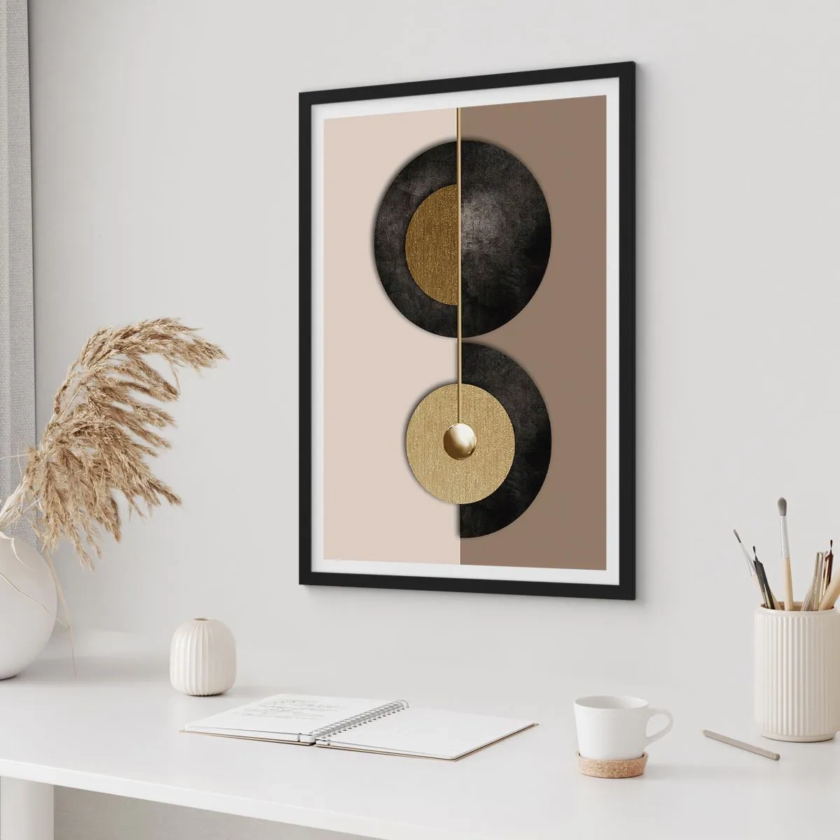 Poszter fehér keretben - Variációk egy kör körül - 61x91 cm