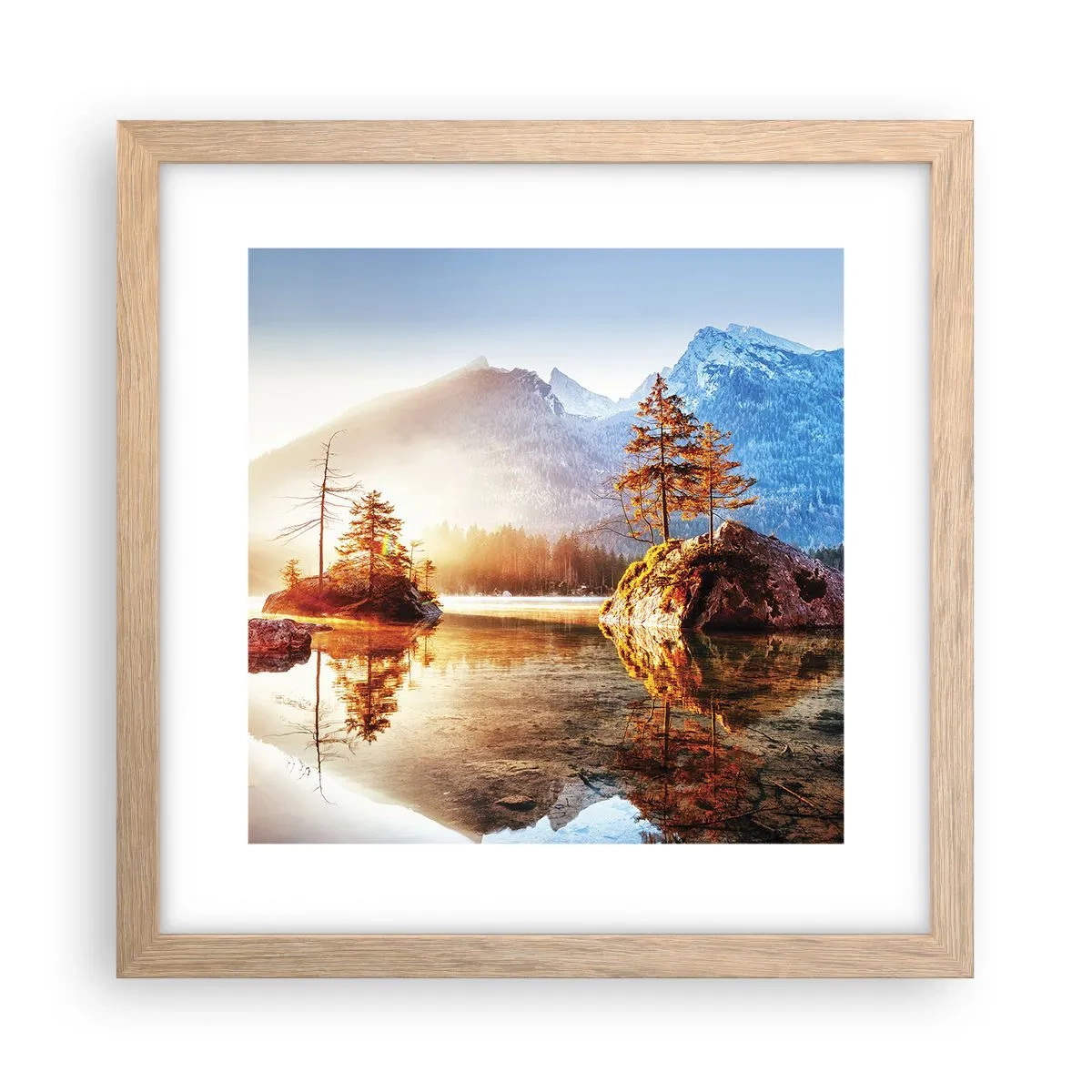 Poszter világos tölgy keretben - A természet új fényben - 30x30 cm