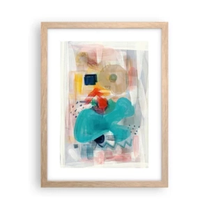 Poszter világos tölgy keretben - Színes játék - 30x40 cm