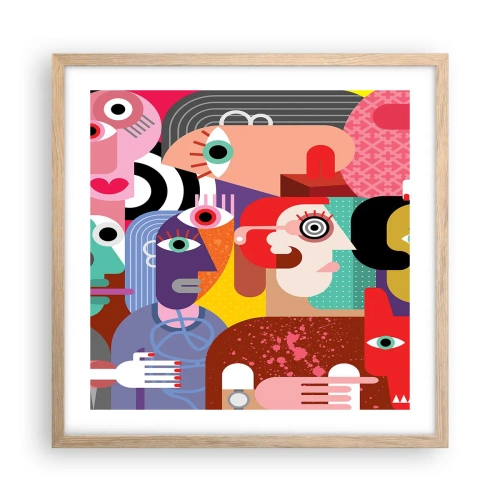 Poszter világos tölgy keretben - Picassó úrtól vagyunk - 50x50 cm