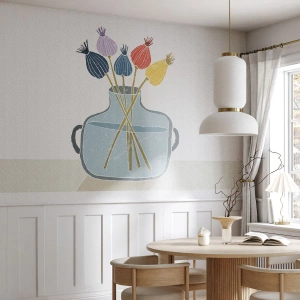 Öntapadós Fotótapéta Deluxe Sticker - Mint egy mákszem - Virágok, Váza, Minimalizmus - 450x315 cm