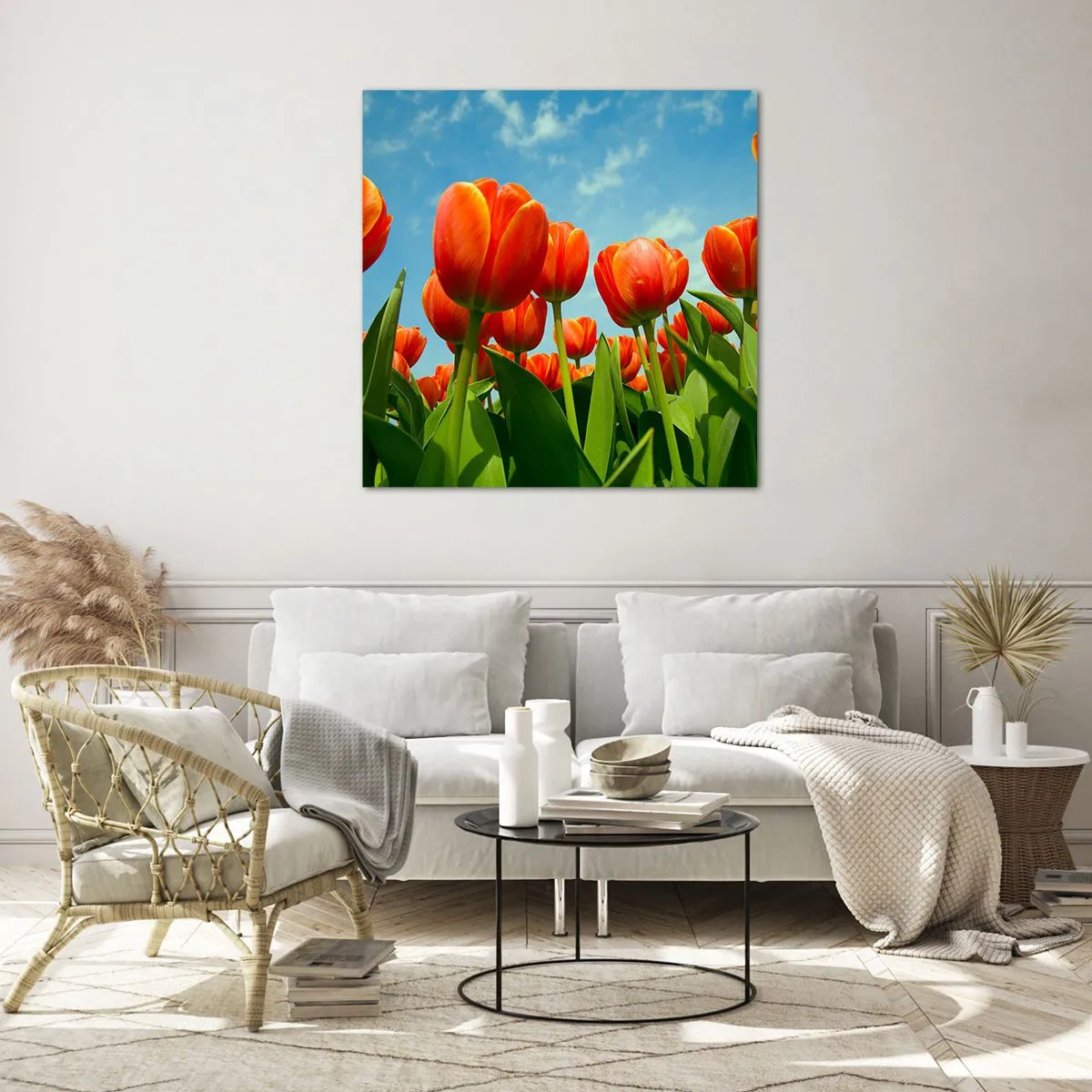Üveg kép - A kék égen kívül semmire sincs szükségük az életükben - 70x70 cm