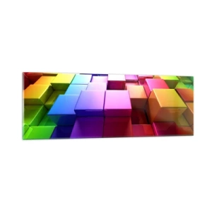 Üveg kép - Op-art együtt egy csapatban - 90x30 cm