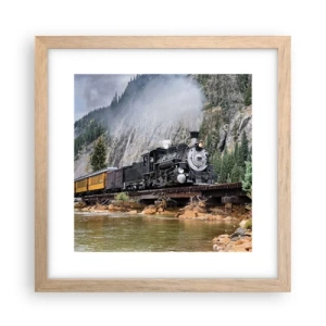 Poszter világos tölgy keretben - Hova? Hova? - 30x30 cm