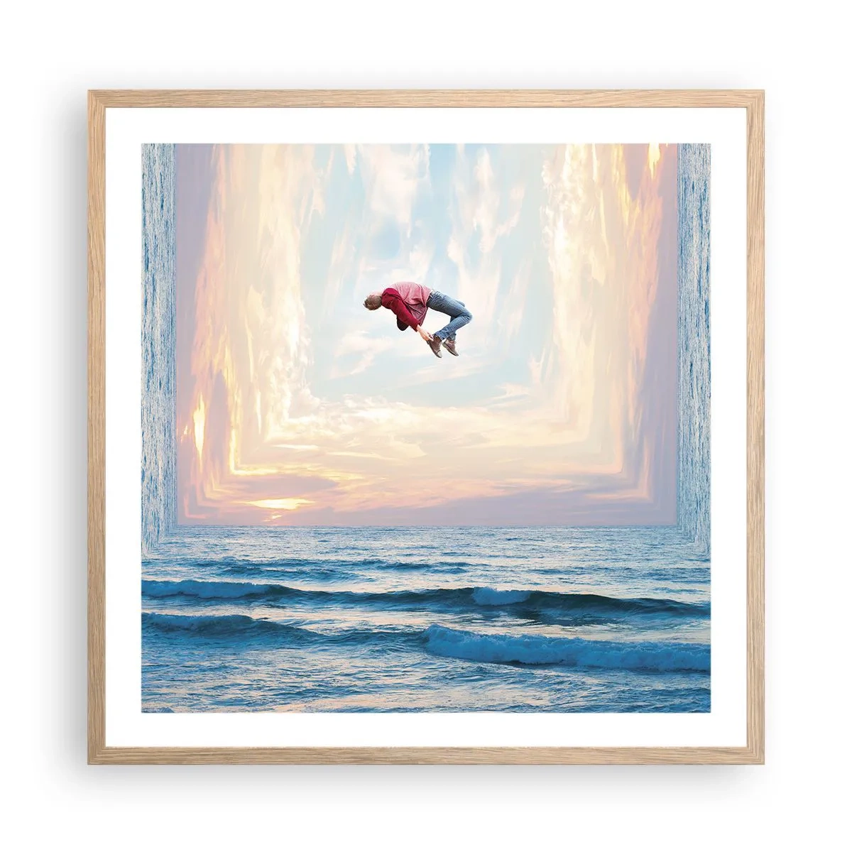 Poszter világos tölgy keretben - Egy másik dimenzióba - 60x60 cm