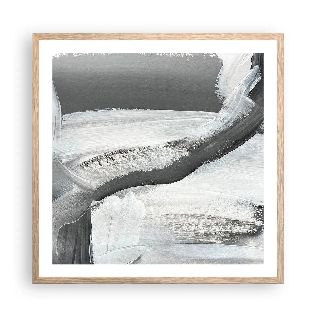 Poszter világos tölgy keretben - Határozott mozgással - 60x60 cm