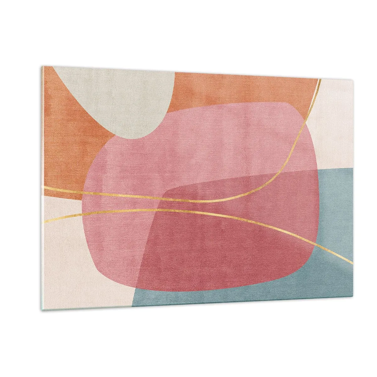 Üveg kép - Pasztell kompozíció aranyszálakkal - 120x80 cm