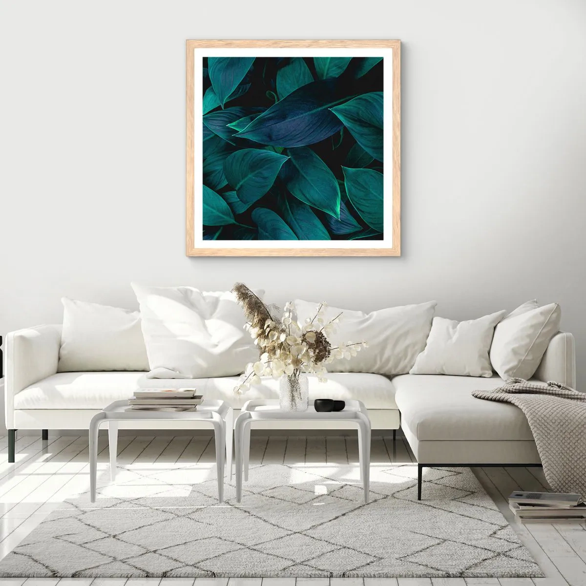 Poszter világos tölgy keretben - Maga a zöldellő növényzet - 50x50 cm