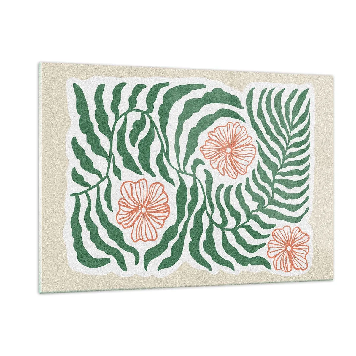 Üveg kép - Zöldben virágzó - 120x80 cm