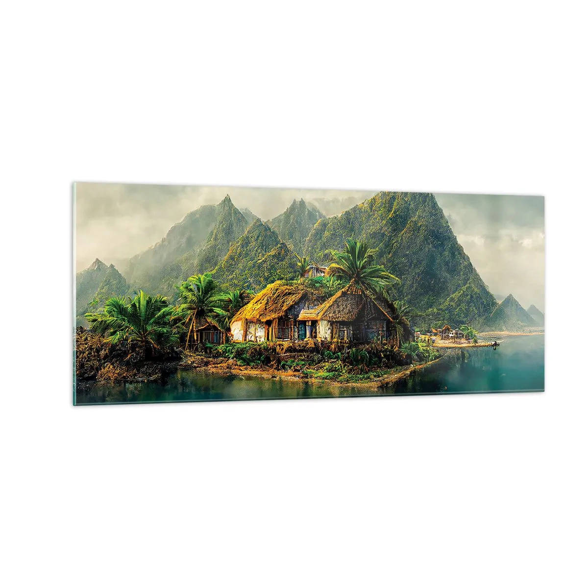 Üveg kép - Trópusi paradicsom - 100x40 cm
