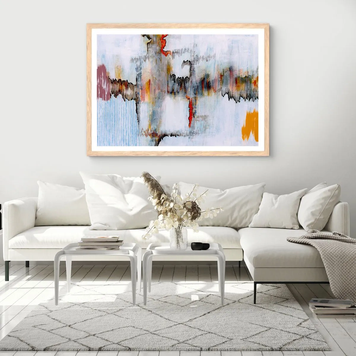Poszter világos tölgy keretben - Egy bottal a vízen - 50x40 cm