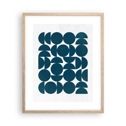 Poszter világos tölgy keretben - Körök és félkörök - 40x50 cm