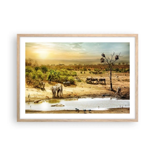 Poszter világos tölgy keretben - „Z Edenu zaś wypływała rzeka…" - 70x50 cm