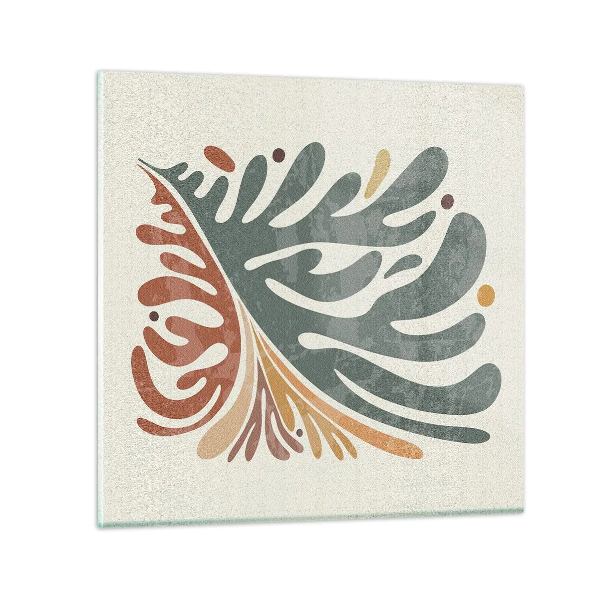 Üveg kép - Többszínű levél - 30x30 cm