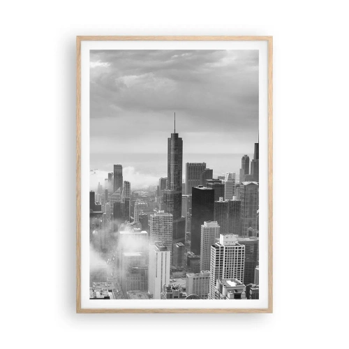 Poszter világos tölgy keretben - Amerikai táj - 70x100 cm