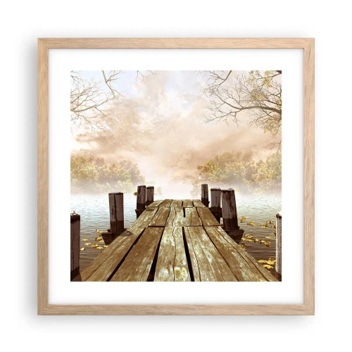 Poszter világos tölgy keretben - Az ősz enyhe szomorúsága - 40x40 cm
