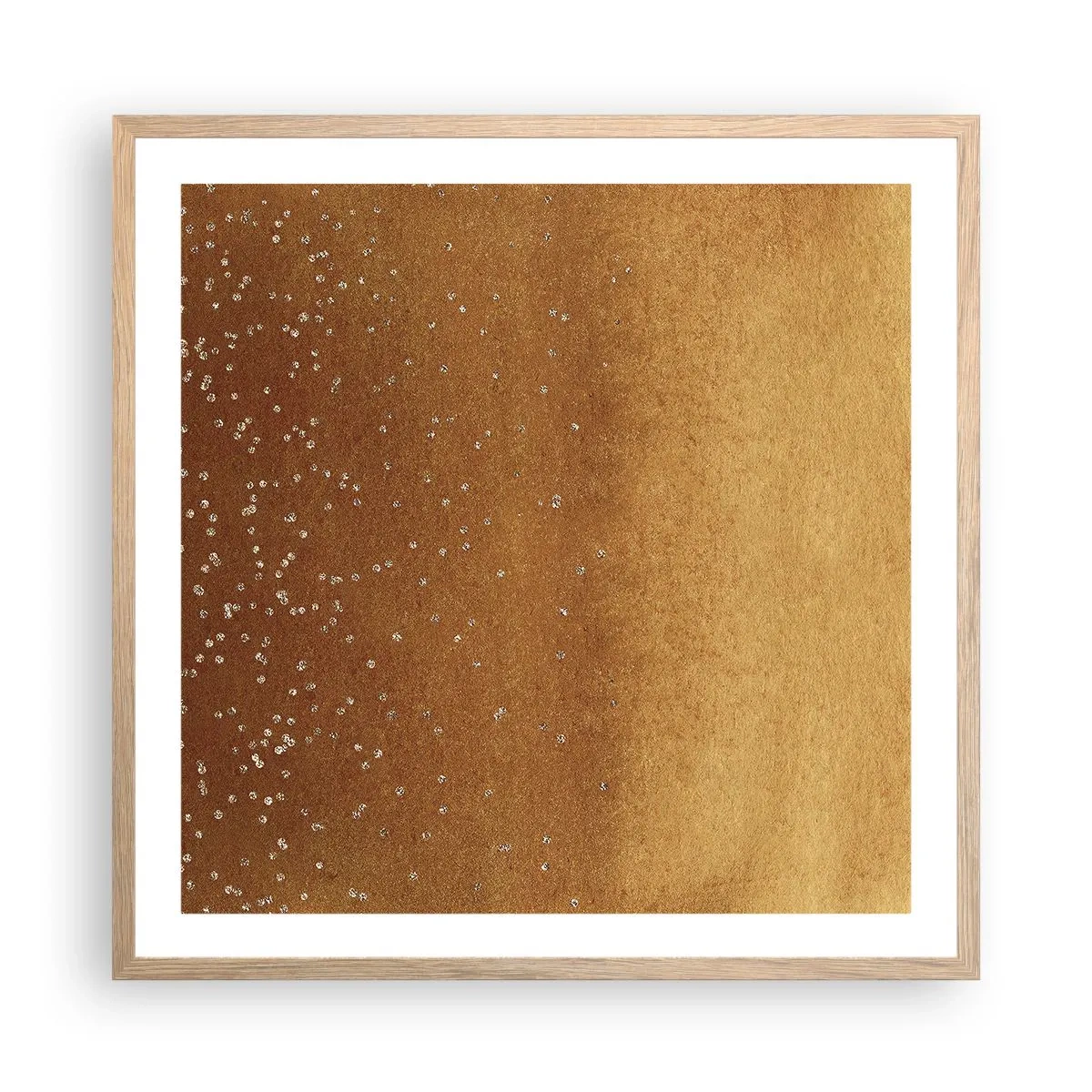 Poszter világos tölgy keretben - A fény születése - 60x60 cm