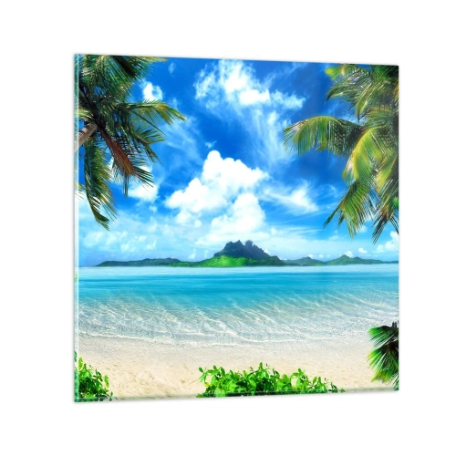Üveg kép - A trópusi azúrkék - 70x70 cm