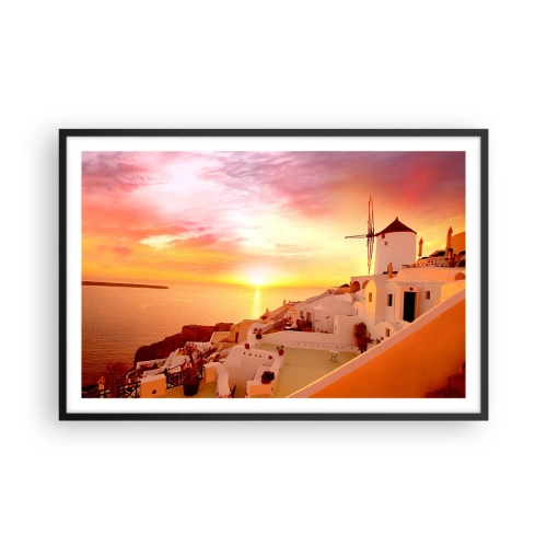 Poszter fehér keretben - Szétfolyni a fehérben és aranyban - 91x61 cm