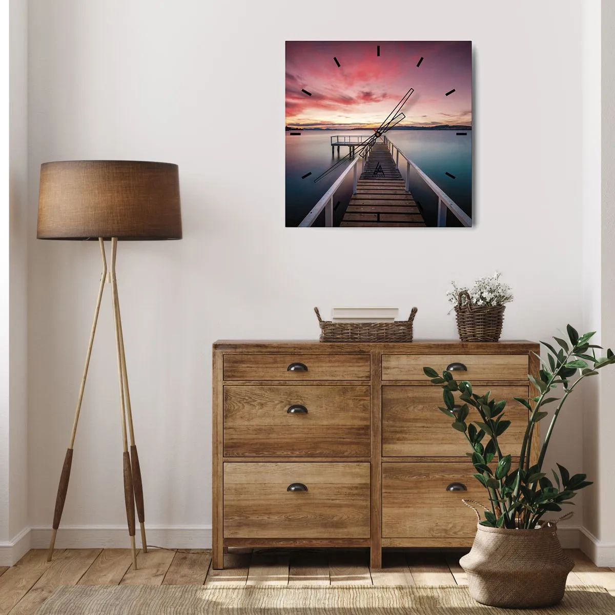 Falióra, Óra - Az este szelíd lángja - 40x40 cm