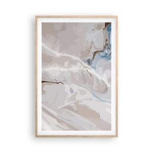 Poszter világos tölgy keretben - Kék kanyarog a fehér alatt - 61x91 cm