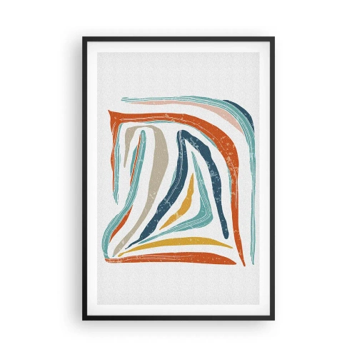 Poszter fehér keretben - Barátságosan mosolygó absztrakció - 61x91 cm