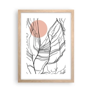 Poszter világos tölgy keretben - Gallyak hálójában - 30x40 cm