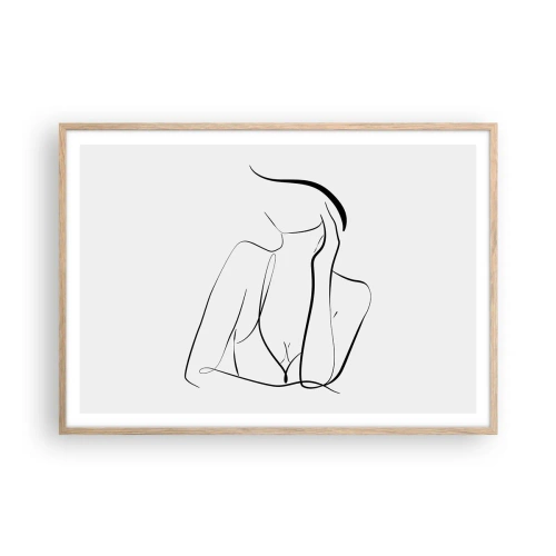 Poszter világos tölgy keretben - Az álmok hullámán - 100x70 cm