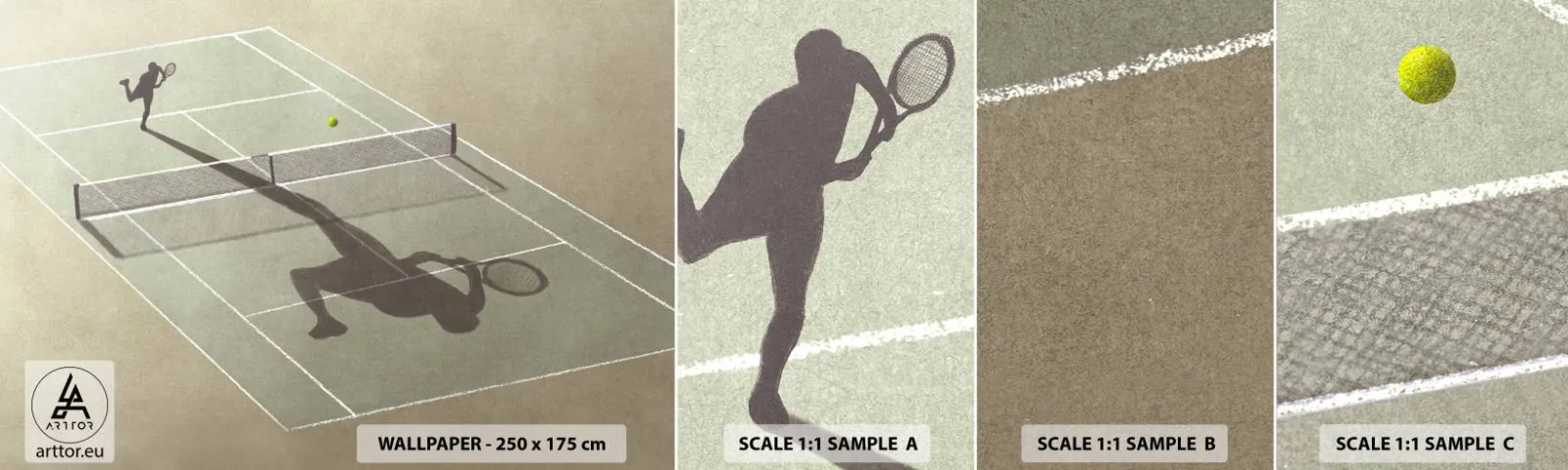 Fotótapéta Minta Öntapadós Deluxe Sticker - Önmagumk legyőzése - Tenisz, Bíróságok, Sport - 100x30 cm