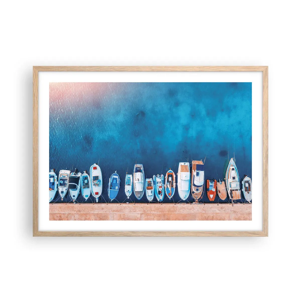 Poszter világos tölgy keretben - Egy sorban - 70x50 cm