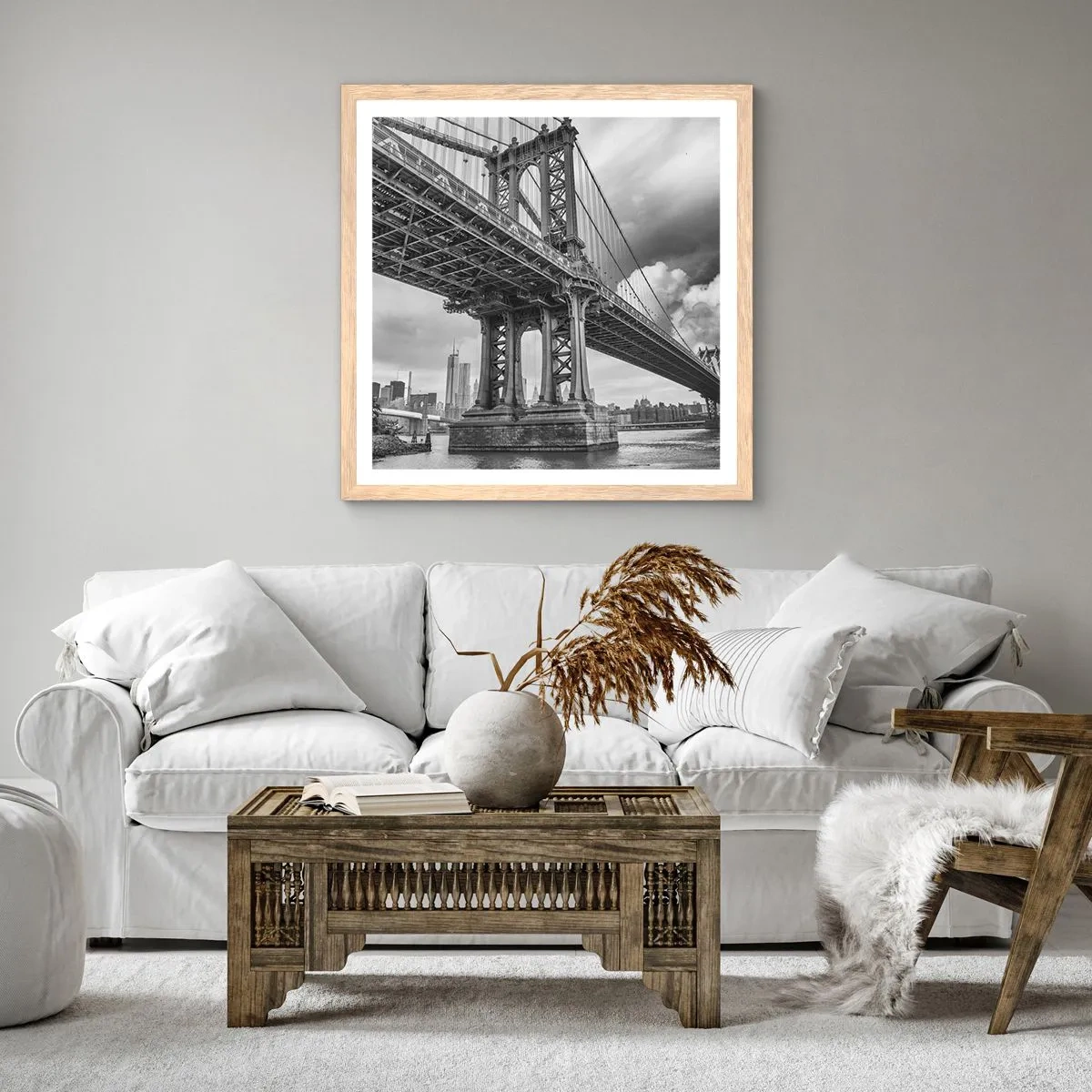 Poszter világos tölgy keretben - A város szívébe - 40x40 cm