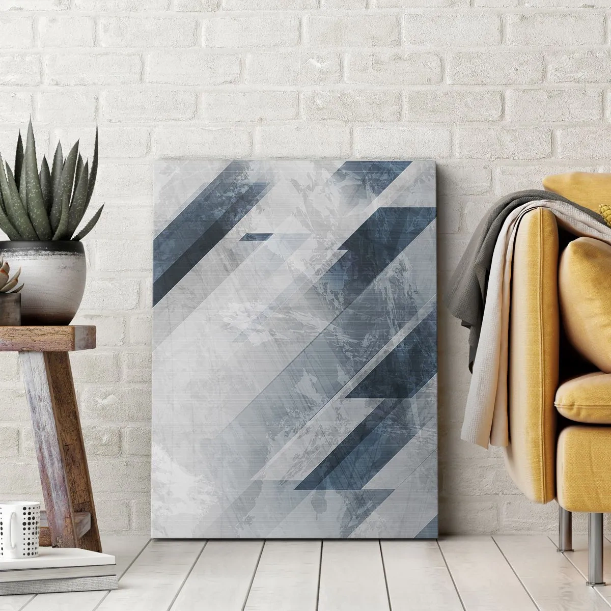 Vászonkép - Térkompozíció - szürke mozgás - 45x80 cm