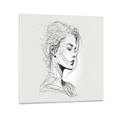 Üveg kép - Portré álmodozásban - 30x30 cm