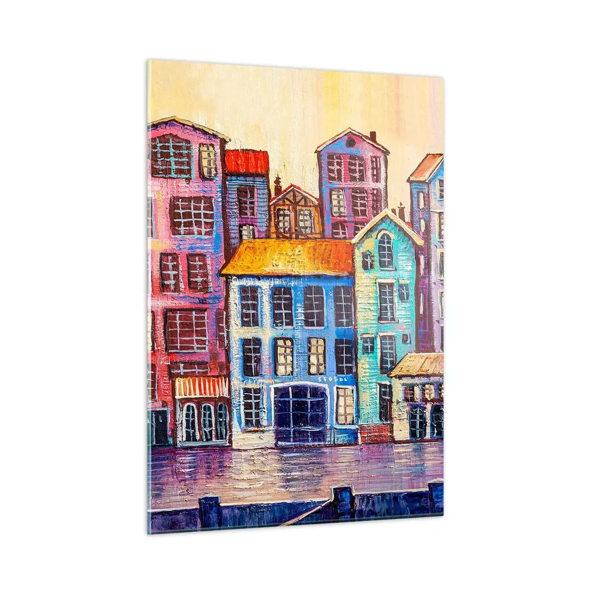 Üveg kép - Egy város, mint egy tündérmese - 50x70 cm