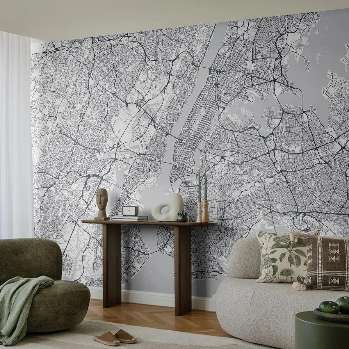 Fotótapéta Standard Eco - Metropolisz anatómiája - New York, Térkép, Manhattan - 250x175 cm