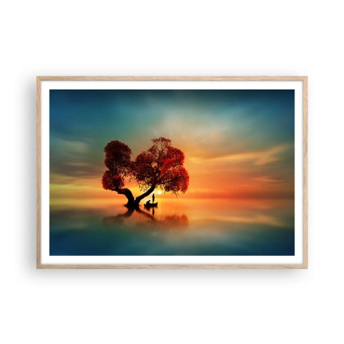 Poszter világos tölgy keretben - A világtalanság csendje és az eltávoldotak - 100x70 cm