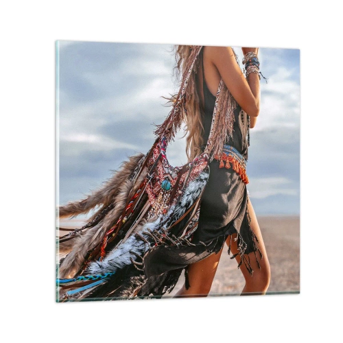 Üveg kép - Sámán párja - 50x50 cm